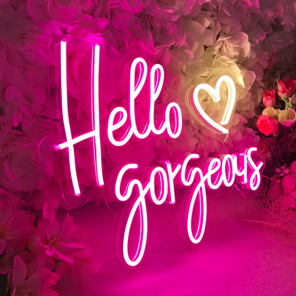 Hello Gorgeous Heart LED neon sign