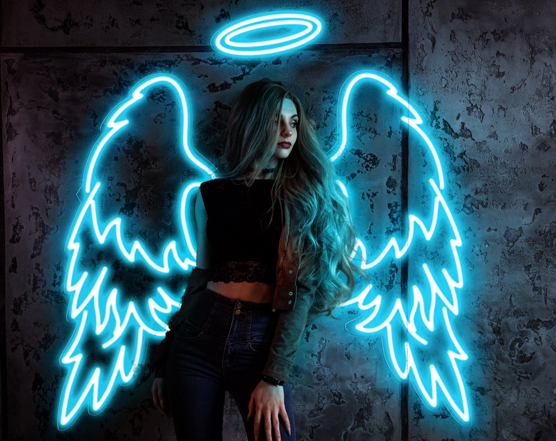 Angel Wings with Halo LED neon sign