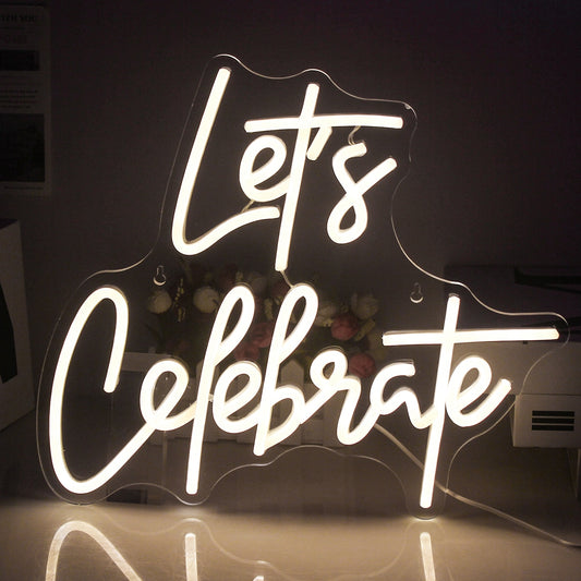 Let's Celebrate LED Neon Light Sign